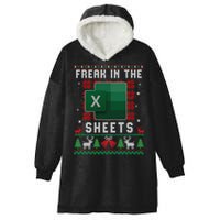 Freak In The Sheets Excel Ugly Christmas Sweater Hooded Wearable Blanket