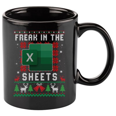 Freak In The Sheets Excel Ugly Christmas Sweater 11oz C Handle Ceramic Mug