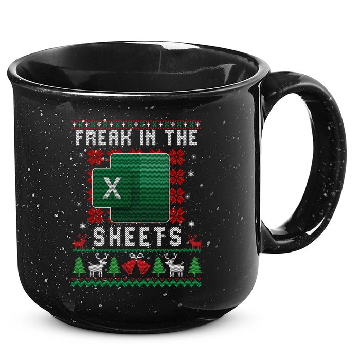 Freak In The Sheets Excel Ugly Christmas Sweater 15oz Campfire Ceramic Mug
