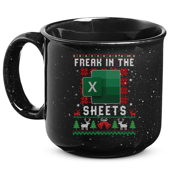 Freak In The Sheets Excel Ugly Christmas Sweater 15oz Campfire Ceramic Mug