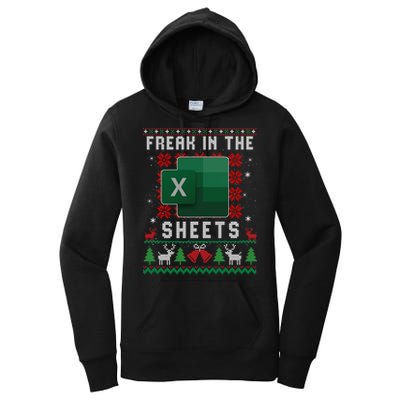 Freak In The Sheets Excel Ugly Christmas Sweater Women's Pullover Hoodie