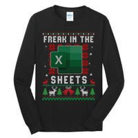 Freak In The Sheets Excel Ugly Christmas Sweater Tall Long Sleeve T-Shirt