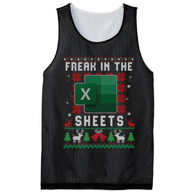 Freak In The Sheets Excel Ugly Christmas Sweater Mesh Reversible Basketball Jersey Tank