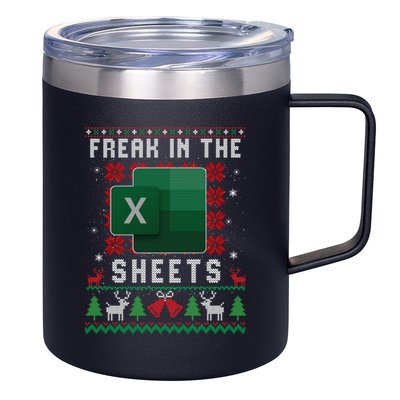 Freak In The Sheets Excel Ugly Christmas Sweater 12oz Stainless Steel Coffee Mug