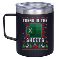 Freak In The Sheets Excel Ugly Christmas Sweater 12oz Stainless Steel Coffee Mug