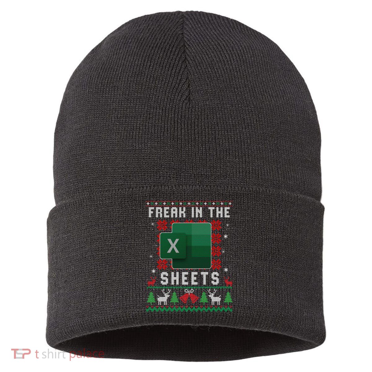 Freak In The Sheets Excel Ugly Christmas Sweater Sustainable Knit Beanie