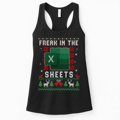 Freak In The Sheets Excel Ugly Christmas Sweater Womens Tank Top