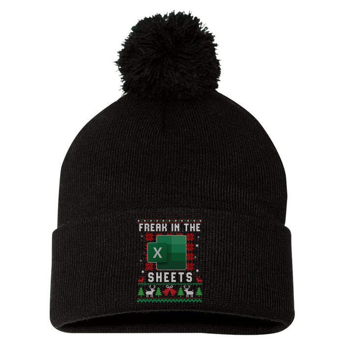 Freak In The Sheets Excel Ugly Christmas Sweater Pom Pom 12in Knit Beanie