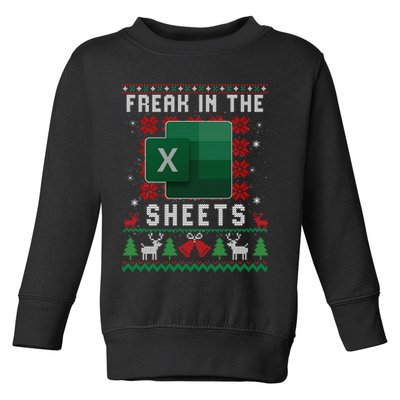 Freak In The Sheets Excel Ugly Christmas Sweater Toddler Sweatshirt