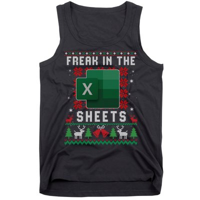 Freak In The Sheets Excel Ugly Christmas Sweater Tank Top
