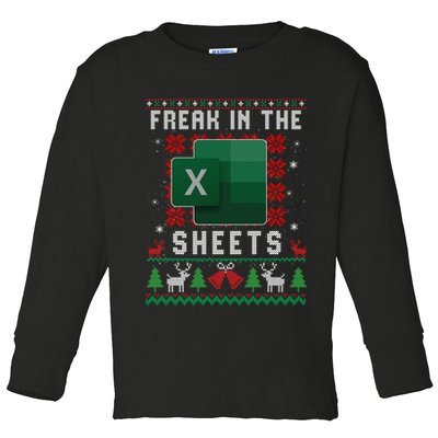 Freak In The Sheets Excel Ugly Christmas Sweater Toddler Long Sleeve Shirt