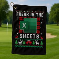 Freak In The Sheets Excel Ugly Christmas Sweater Golf Towel