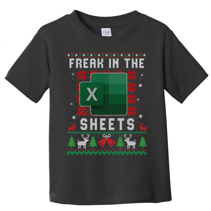 Freak In The Sheets Excel Ugly Christmas Sweater Toddler T-Shirt