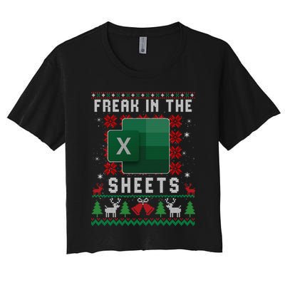 Freak In The Sheets Excel Ugly Christmas Sweater Crop Top