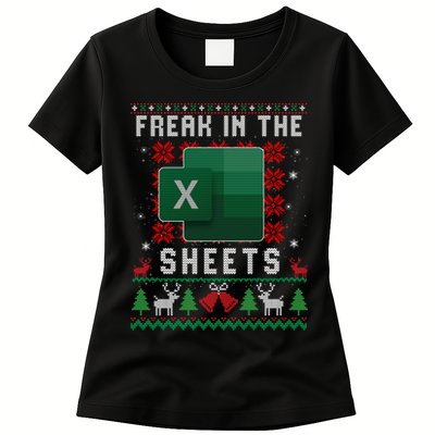 Freak In The Sheets Excel Ugly Christmas Sweater Womens T-Shirt