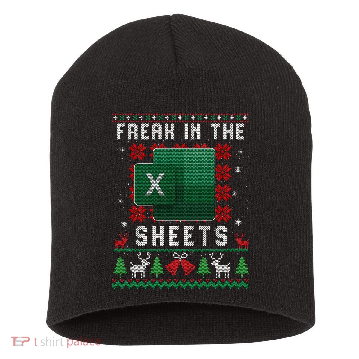 Freak In The Sheets Excel Ugly Christmas Sweater Short Acrylic Beanie