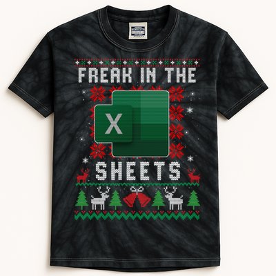 Freak In The Sheets Excel Ugly Christmas Sweater Kids Tie-Dye T-Shirt