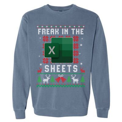 Freak In The Sheets Excel Ugly Christmas Sweater Garment-Dyed Sweatshirt
