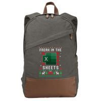 Freak In The Sheets Excel Ugly Christmas Sweater Cotton Canvas Backpack