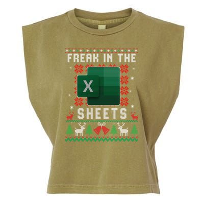 Freak In The Sheets Excel Ugly Christmas Sweater Garment-Dyed Women's Muscle Tee