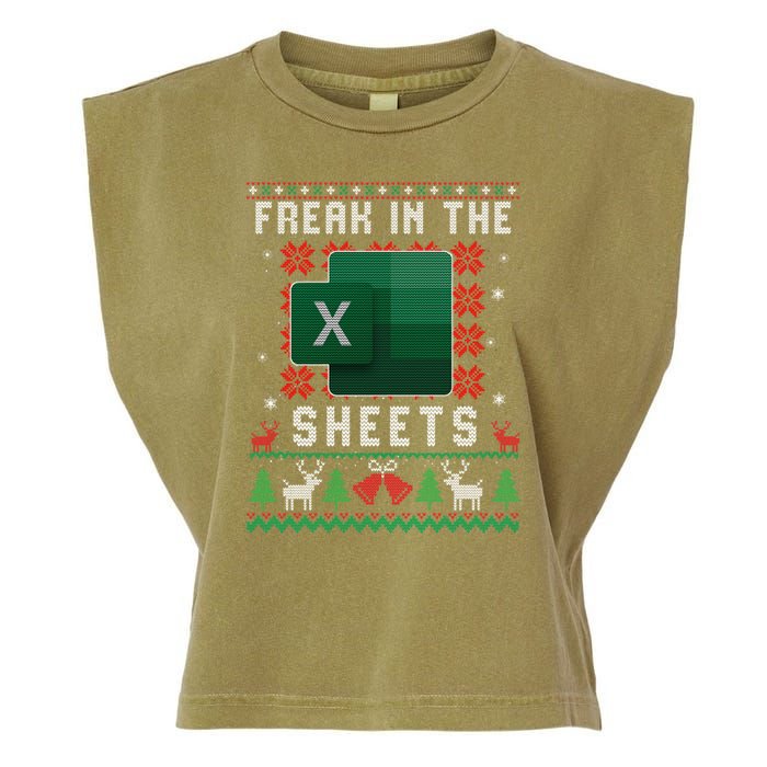 Freak In The Sheets Excel Ugly Christmas Sweater Garment-Dyed Women's Muscle Tee
