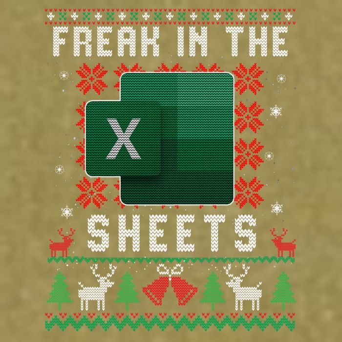 Freak In The Sheets Excel Ugly Christmas Sweater Garment-Dyed Women's Muscle Tee