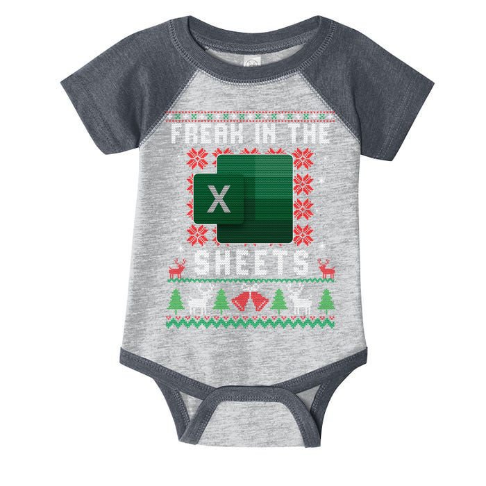 Freak In The Sheets Excel Ugly Christmas Sweater Infant Baby Jersey Bodysuit
