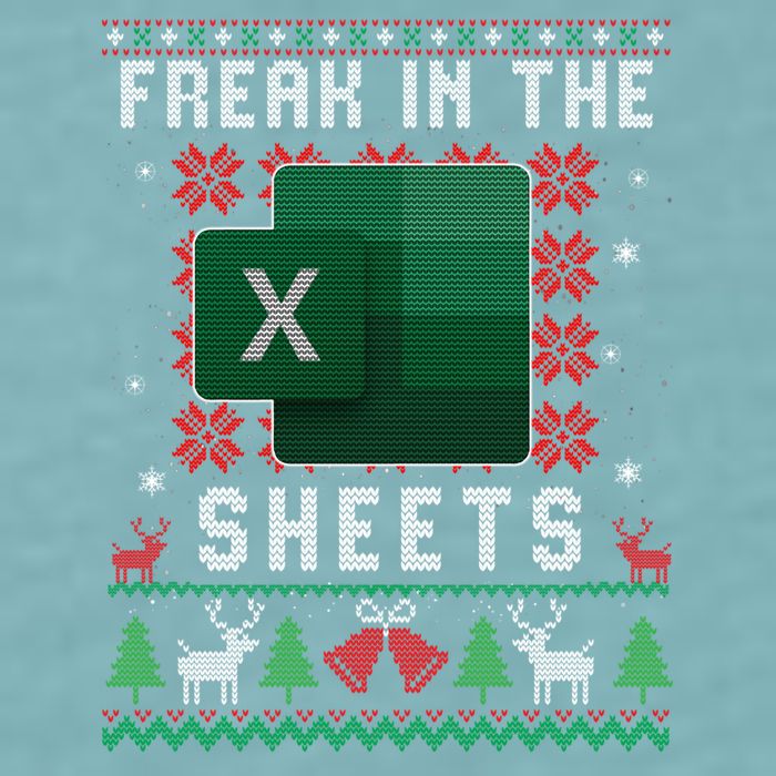 Freak In The Sheets Excel Ugly Christmas Sweater Sueded Cloud Jersey T-Shirt