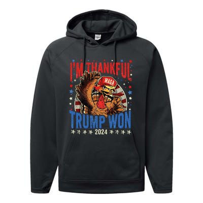 Funny IM Thankful Trump We Won 2024 Vance Inauguration 2025 Performance Fleece Hoodie