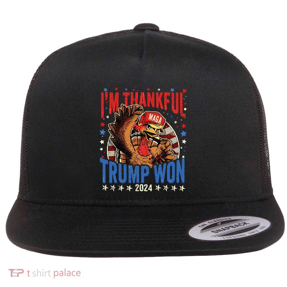 Funny IM Thankful Trump We Won 2024 Vance Inauguration 2025 Flatbill Hat