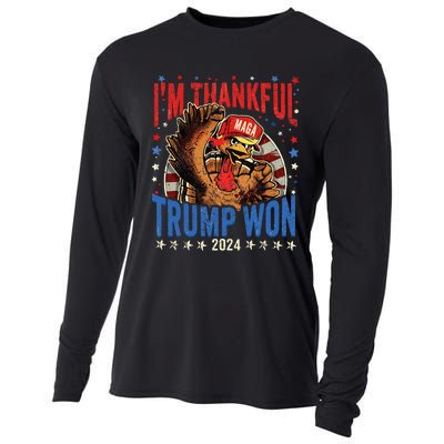 Funny IM Thankful Trump We Won 2024 Vance Inauguration 2025 Cooling Performance Long Sleeve Crew