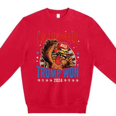 Funny IM Thankful Trump We Won 2024 Vance Inauguration 2025 Premium Crewneck Sweatshirt