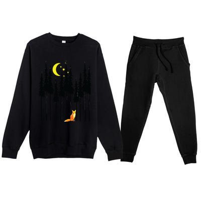 Fox In Trees, Wildlife Tees Tee Premium Crewneck Sweatsuit Set