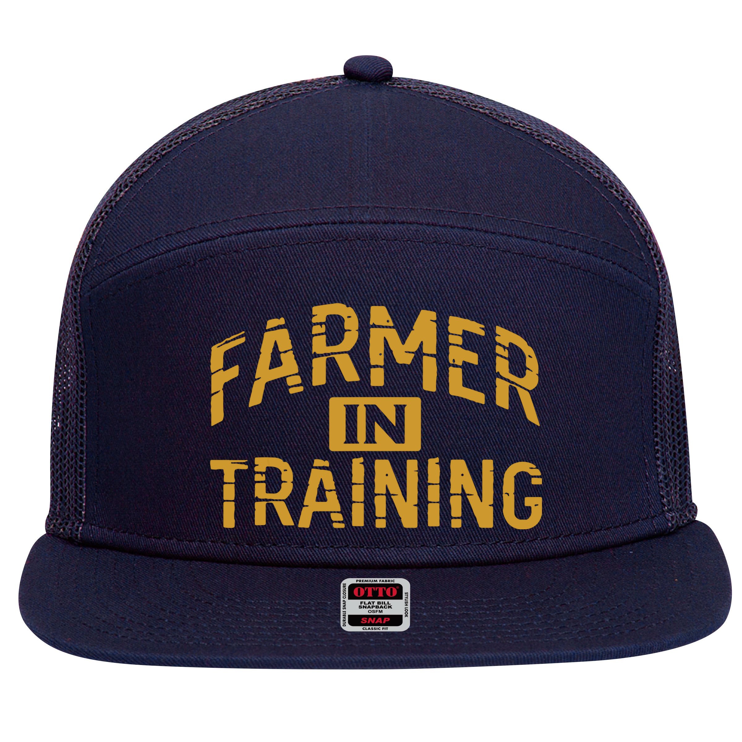 Farmer In Training Farmer 7 Panel Mesh Trucker Snapback Hat