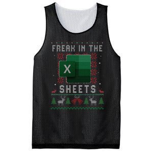 Freak In The Sheets Excel Ugly Christmas Sweater Funny Mesh Reversible Basketball Jersey Tank