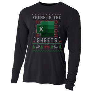 Freak In The Sheets Excel Ugly Christmas Sweater Funny Cooling Performance Long Sleeve Crew