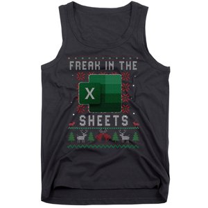 Freak In The Sheets Excel Ugly Christmas Sweater Funny Tank Top