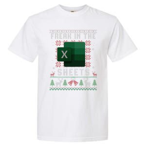 Freak In The Sheets Excel Ugly Christmas Sweater Funny Garment-Dyed Heavyweight T-Shirt