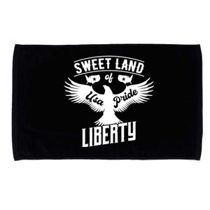 Fun Inspirational Tee Sweet Land Of Liberty Usa Pride Gift Microfiber Hand Towel