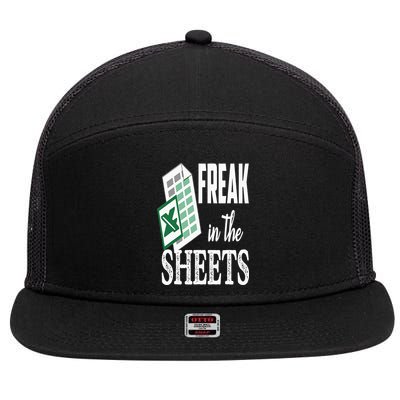Freak In The Excel Sheets Funny Accountant Spreadsheet 7 Panel Mesh Trucker Snapback Hat
