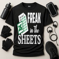 Freak In The Excel Sheets Funny Accountant Spreadsheet Cooling Performance Crew T-Shirt
