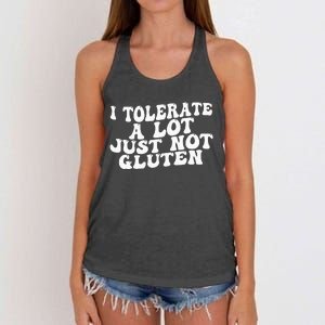 Funny I Tolerate A Lot Just Not Gluten Women's Knotted Racerback Tank