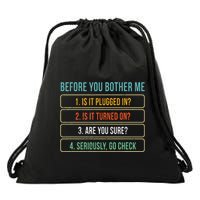Funny Information Technology Tech Technical Support Drawstring Bag