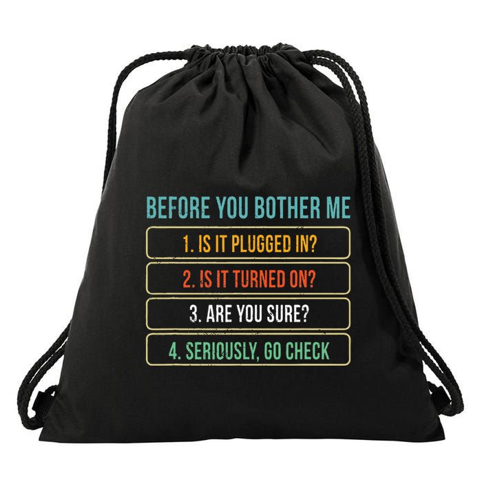 Funny Information Technology Tech Technical Support Drawstring Bag