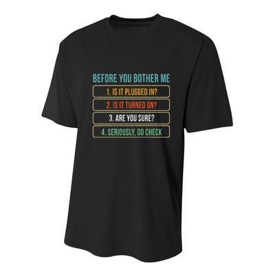 Funny Information Technology Tech Technical Support Youth Performance Sprint T-Shirt