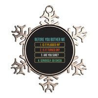 Funny Information Technology Tech Technical Support Metallic Star Ornament