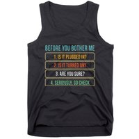 Funny Information Technology Tech Technical Support Tank Top