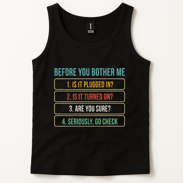 Funny Information Technology Tech Technical Support Tank Top