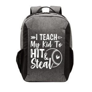 Funny I Teach My To Hit And Steal Fun Baseball Dad Mom Vector Backpack