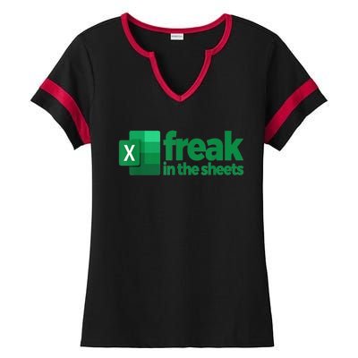 Freak In The Sheets Excel Funny Office Ladies Halftime Notch Neck Tee